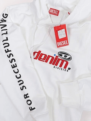 Polerón Diesel Denim Division Blanco - Edición Exclusiva