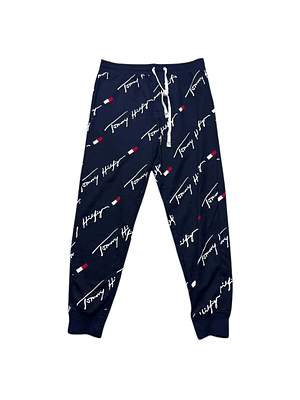 Jogger Tommy Hilfiger Azul Logo All Over – Importado Original