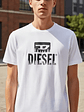 Polera Diesel Hombre Blanca Logo Negro – Original Importada - Miniatura 2