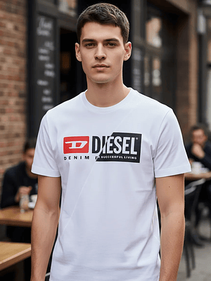 Polera Diesel T-diego-cuty Blanca Hombre