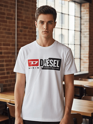 Polera Diesel T-diego-cuty Blanca Hombre