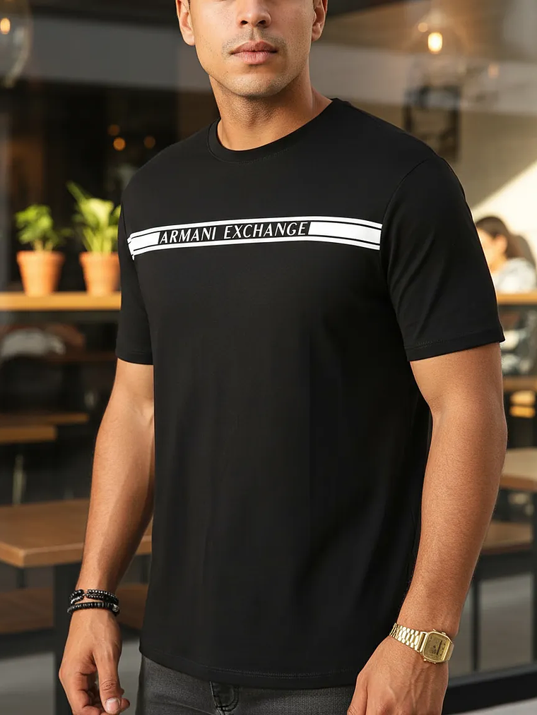 Armani Exchange Tee Shirt 6gztau-zja5z Noir M y L  4