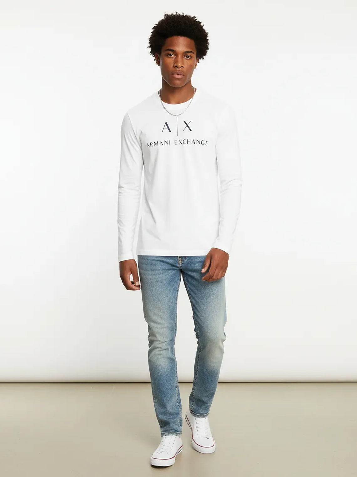 Polera manga larga blanca  Armani 6