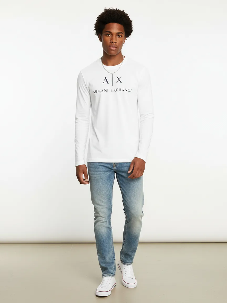 Polera manga larga blanca  Armani 6