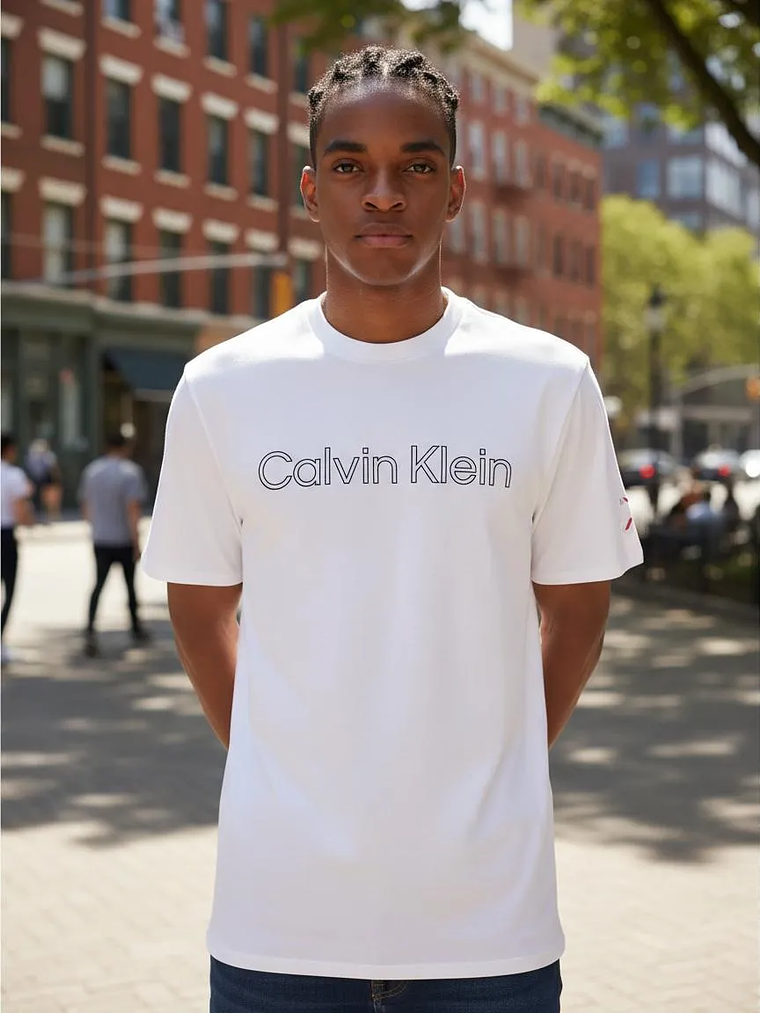 Polera Calvin Klein Blanca Logo Minimal – Importada Original 5