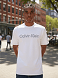Polera Calvin Klein Blanca Logo Minimal – Importada Original - Miniatura 5