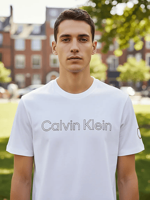 Polera Calvin Klein Minimal Logo - Blanco