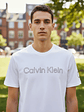 Polera Calvin Klein Blanca Logo Minimal – Importada Original - Miniatura 1
