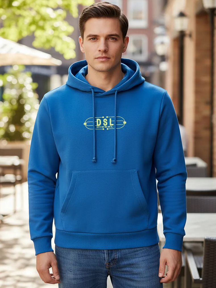 Polerón Diesel Hoodie con Logo y Backprint 3