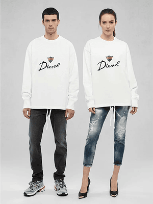 Polerón Diesel Classic Unisex - Blanco