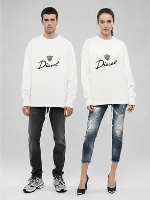 Polerón Diesel Unisex Blanco Original Importado