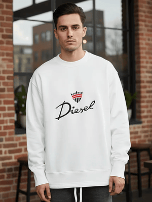 Polerón Diesel Classic Unisex - Blanco