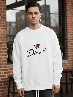 Polerón Diesel Unisex Blanco Original Importado