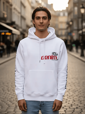 Polerón Diesel Denim Division Blanco - Edición Exclusiva