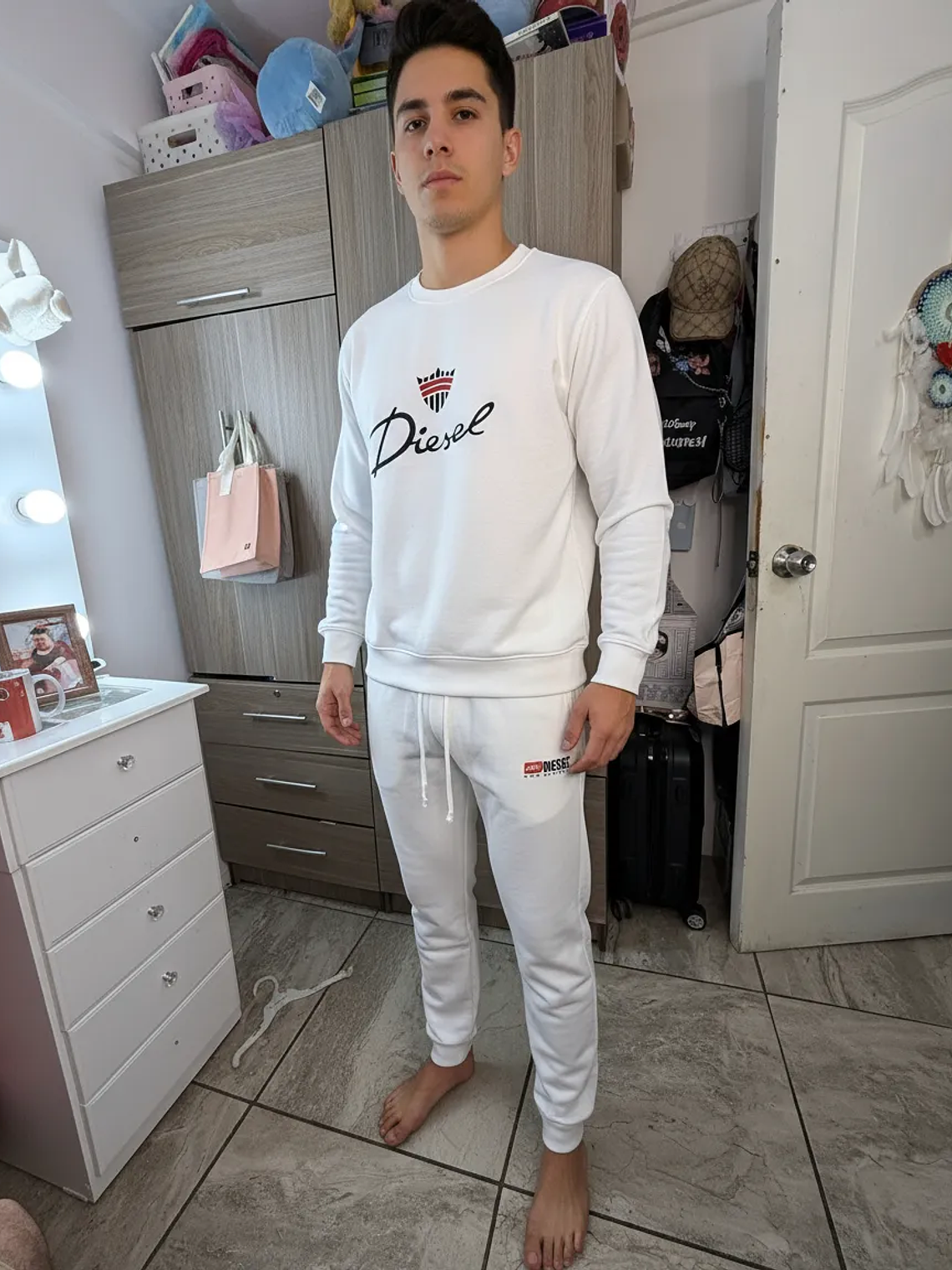 Pantalón Jogger Diesel Hombre Blanco – Original Importado 3