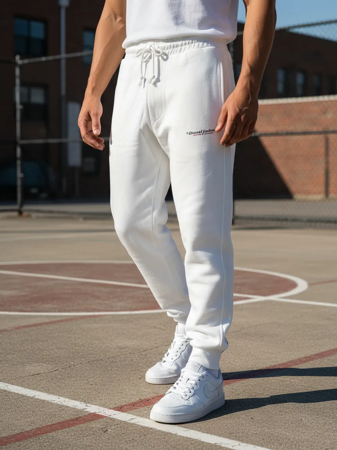 Pantalón Jogger Diesel Hombre Blanco Original Importado 4