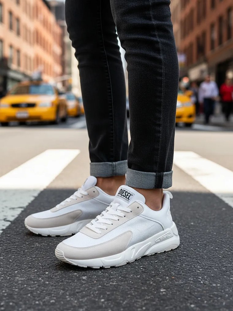 Zapatillas Diesel Hombre Urbanas Blanco/Beige – Talla 43 Originales 1