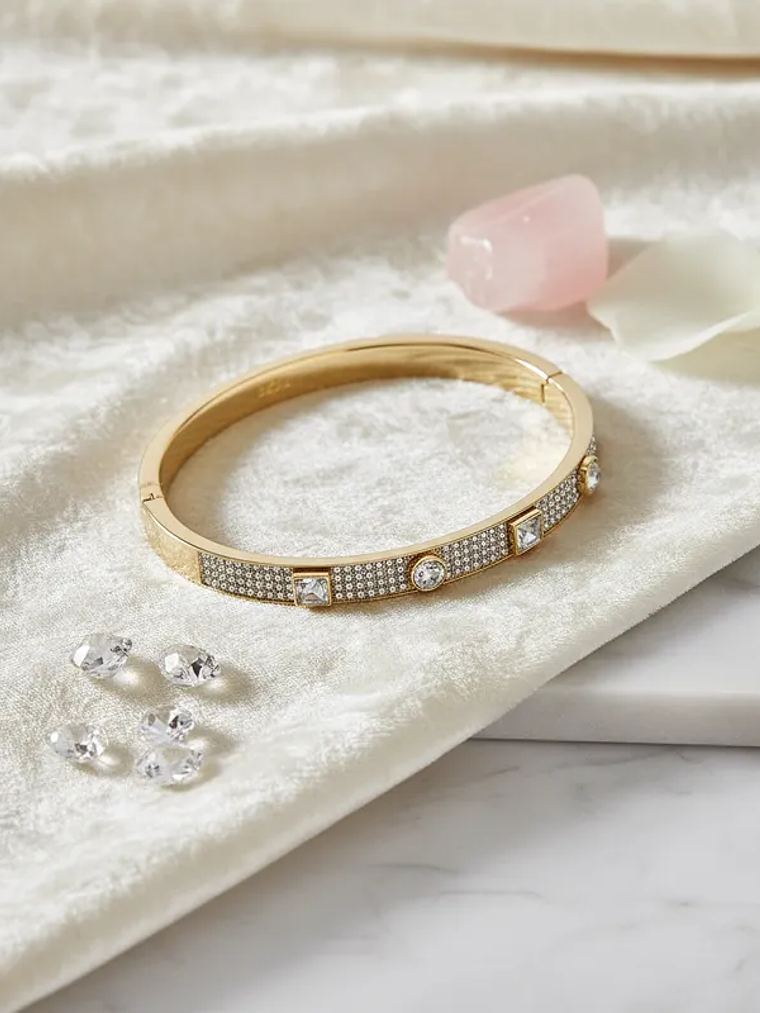 Pulsera Swarovski Thrilling Cristal Para Mujer 20 Cm Amarillo 2