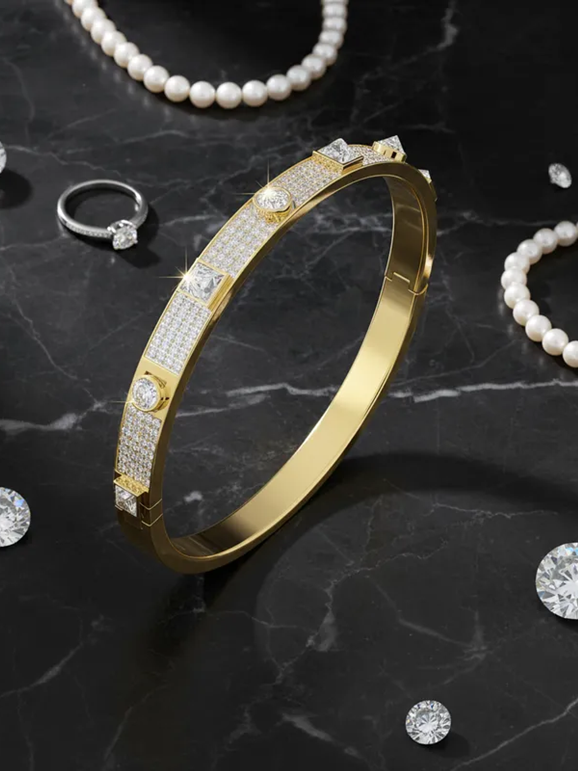 Pulsera Swarovski Thrilling Cristal Para Mujer 20 Cm Amarillo 1