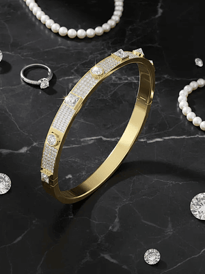 Pulsera Swarovski Thrilling Cristal Para Mujer 20 Cm Amarillo