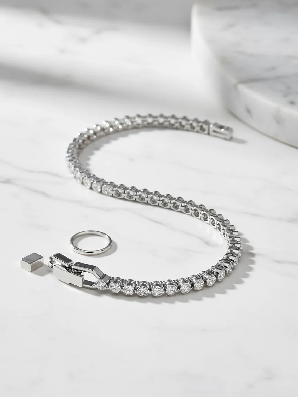 Pulsera Swarovski Imber Emily Tennis Rodio Plateada 19 Cm 19 Cm Plateado 6