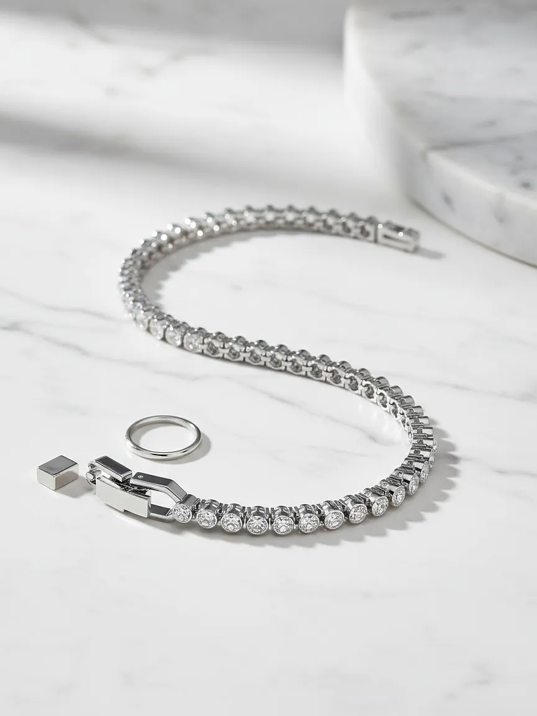 Pulsera Swarovski Imber Emily Tennis Rodio Plateada 19 Cm 19 Cm Plateado 6