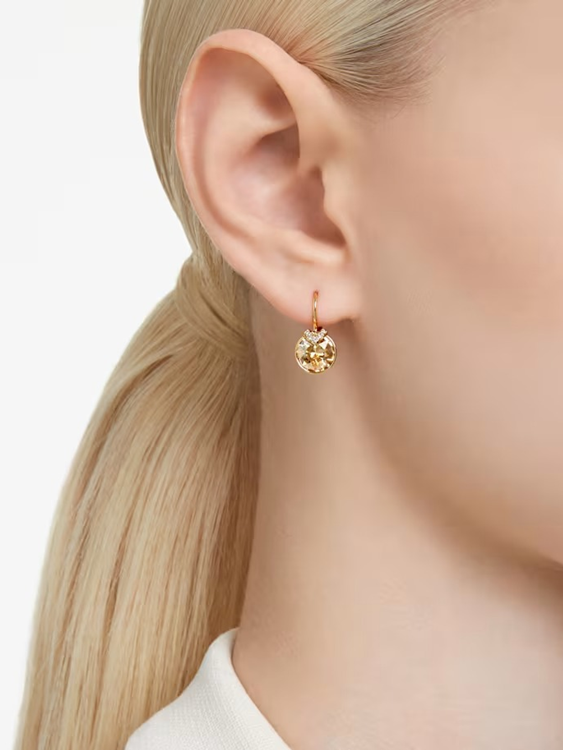 SWAROVSKI Pendientes Bella bañado en oro con piedra dorado 2