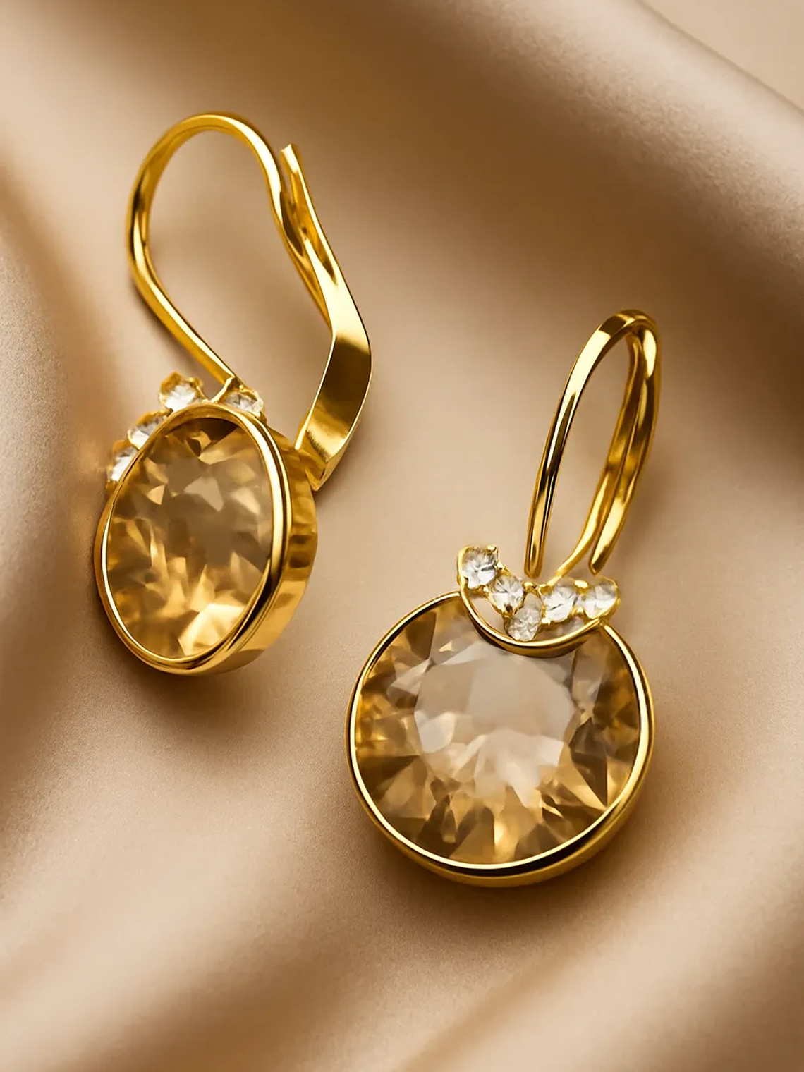 SWAROVSKI Pendientes Bella bañado en oro con piedra dorado 3