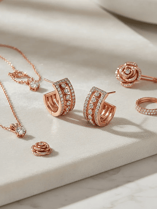 Aretes De Aro Swarovski Hyperbola | Cristales Blancos Y Baño