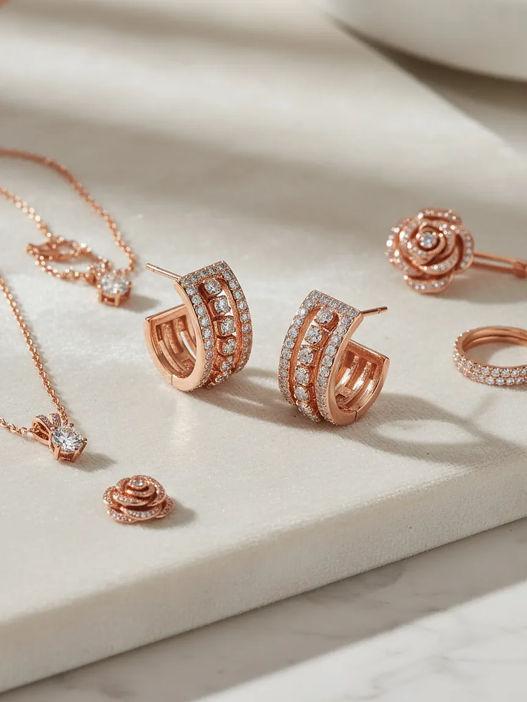 Aretes De Aro Swarovski Hyperbola | Cristales Blancos Y Baño 2