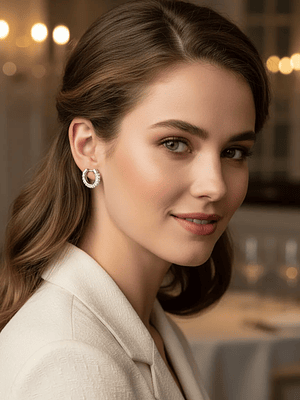 Pendientes Swarovski Stone Baño Rodio