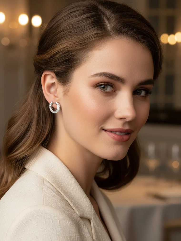 Pendientes Swarovski Stone Baño Rodio 1