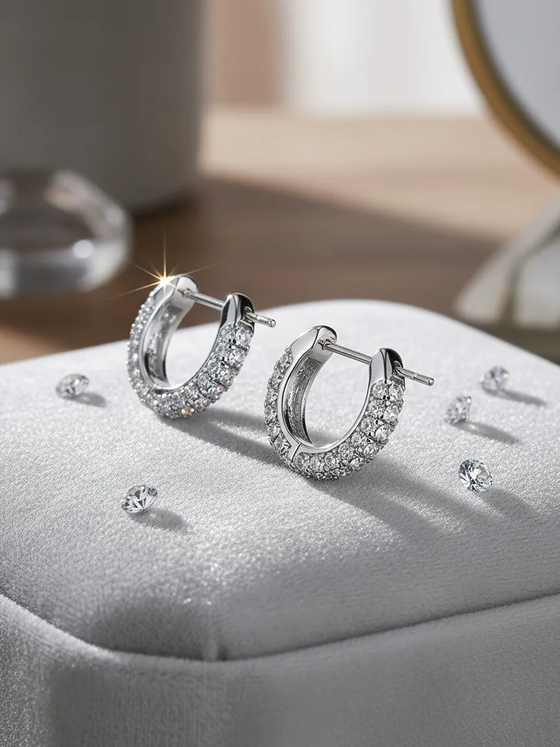 Pendientes Swarovski Stone Baño Rodio 2