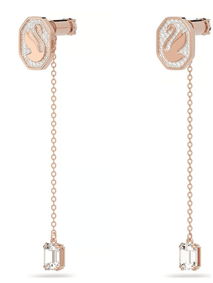 Swarovski Signum Drop Earrings, Swan, Whit