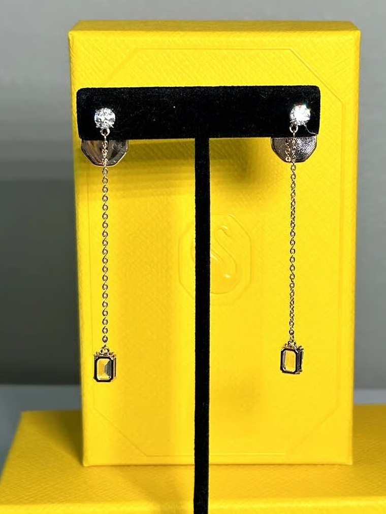 Swarovski Signum Drop Earrings, Swan, Whit 4