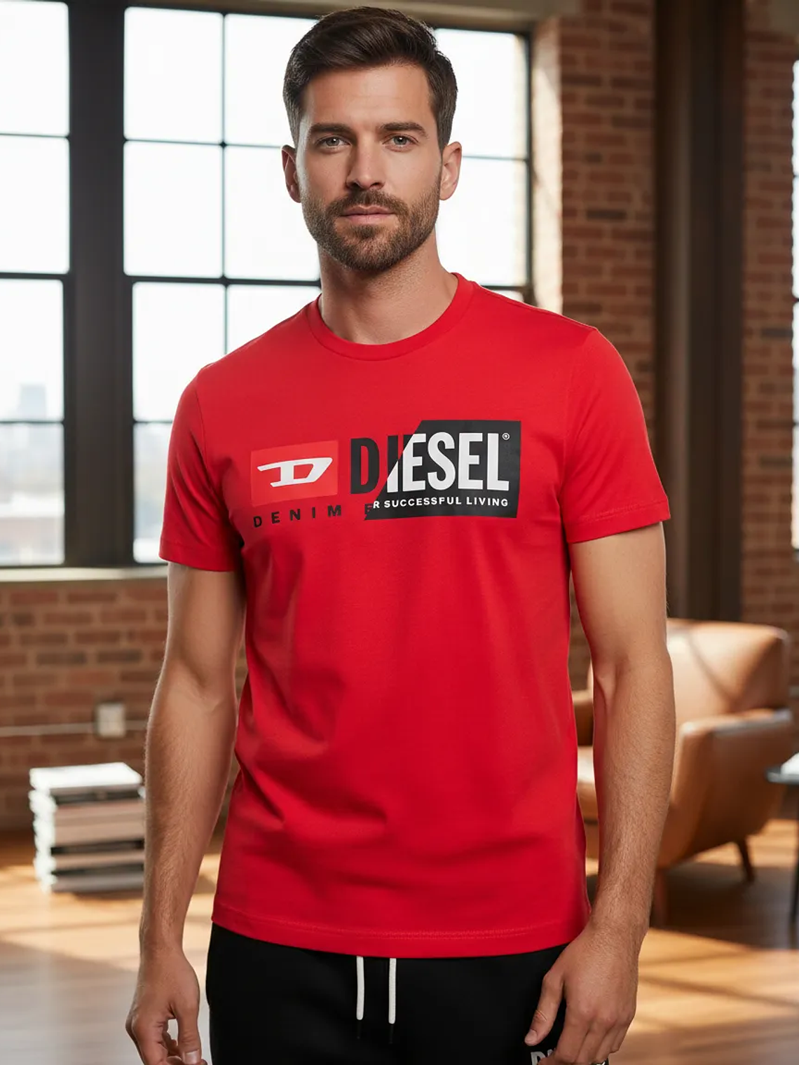 Polera diesel t-diego-cuty t-shirt roja 4