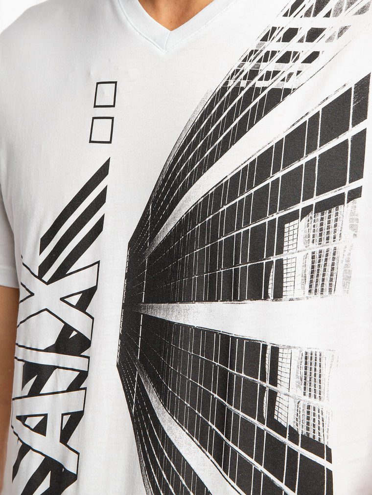 Polera Armani Exchange Hombre Blanca Diseño Gráfico A|X Original (M) 4