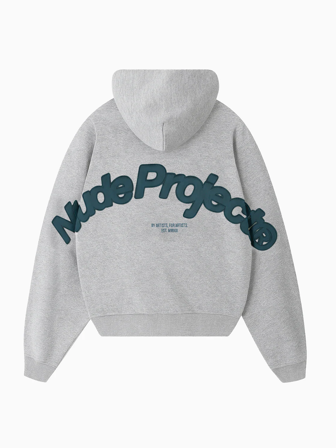 Polerón Hoodie Nude Project Grey con Capucha y Logo Bordado 3