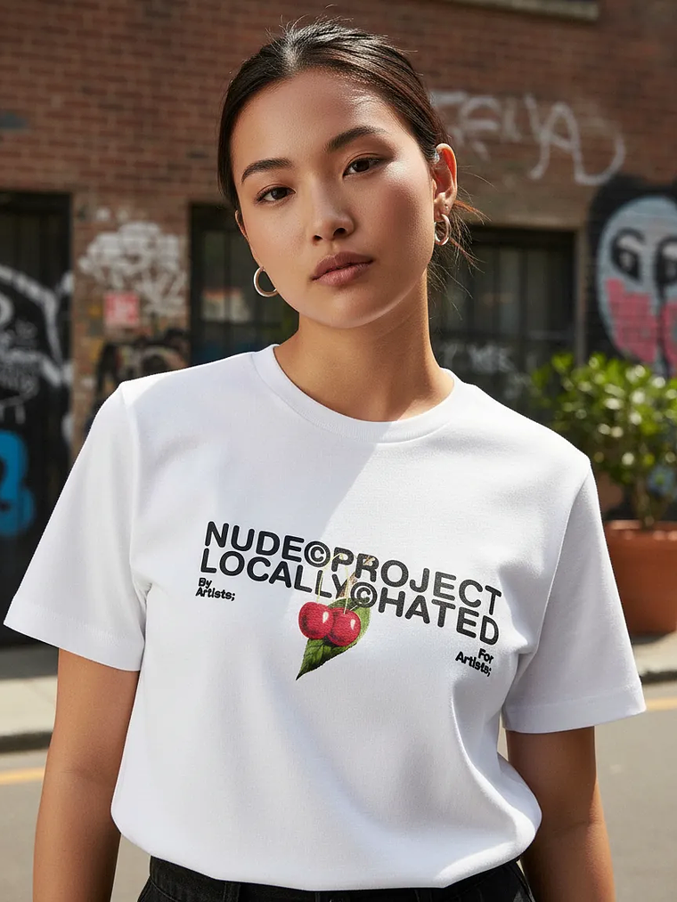Polera Nude Project Locally Hated Cherry Blanca 3