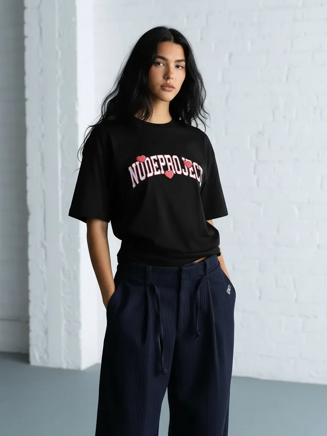 Nude Project Varsity Hearts Tee Black 5