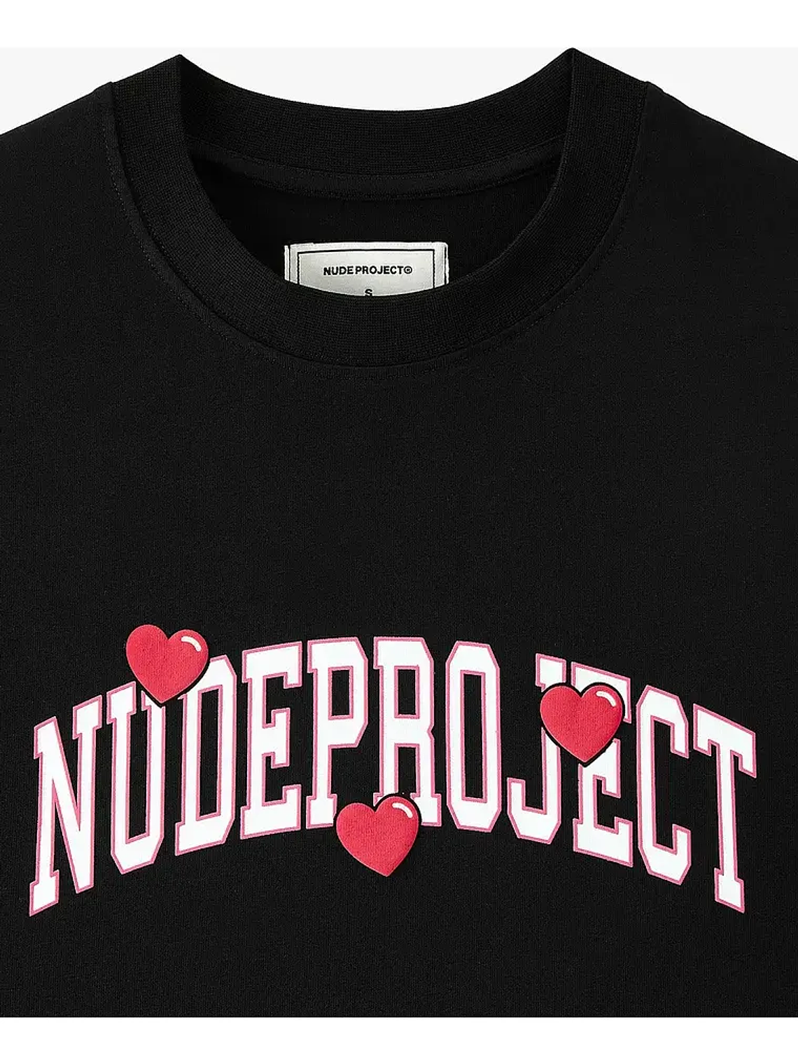 Nude Project Varsity Hearts Tee Black 7