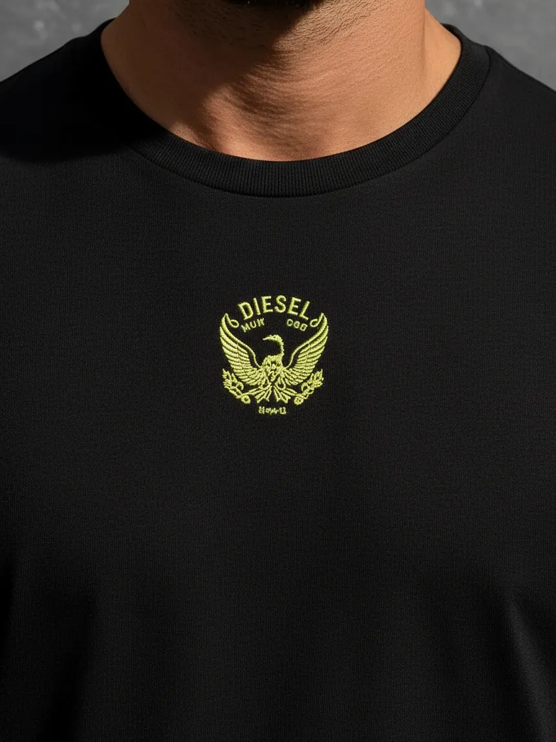 Polera Diesel Umtee Randal Cuello Redondo Negro Premium 6
