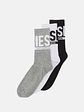 Calcetines Unisex Diesel Ray En Negro, Gris Y Blanco Blanco 42-47 - Miniatura 1