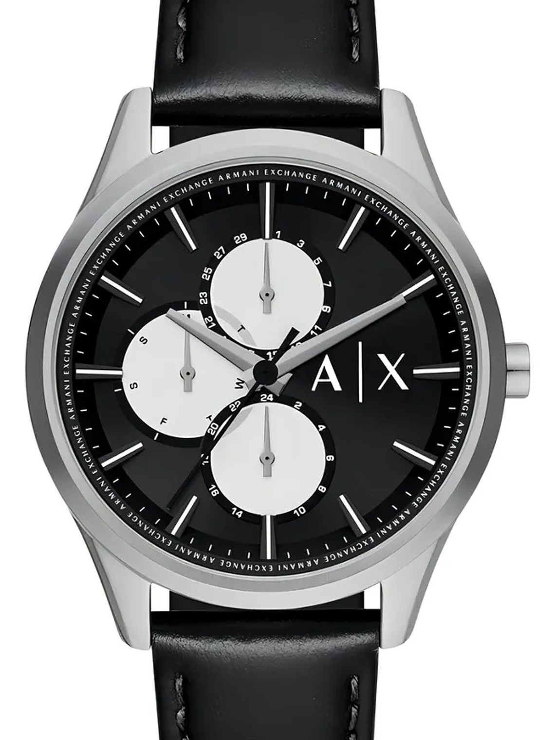 Reloj Hombre Ax Banks Dante De Piel Color De La Correa Negro 1