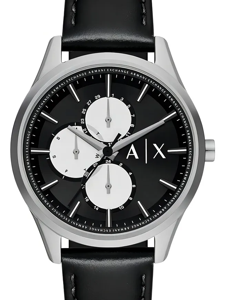 Reloj Hombre Ax Banks Dante De Piel Color De La Correa Negro 1