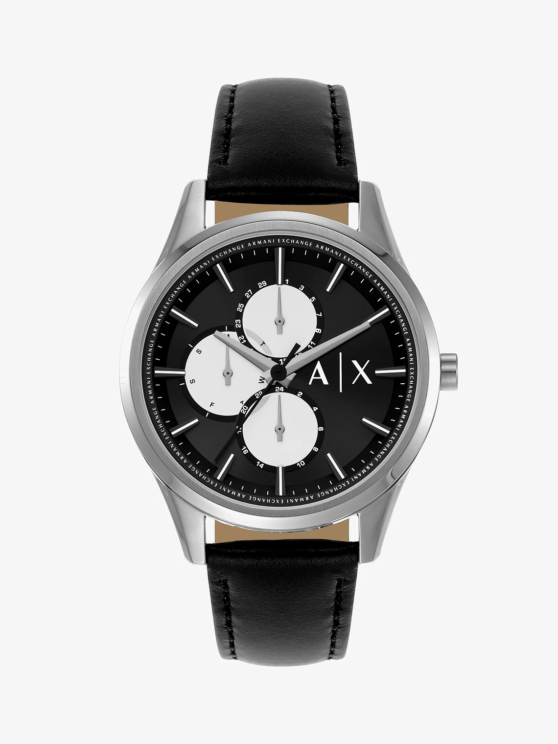 Reloj Hombre Ax Banks Dante De Piel Color De La Correa Negro 4