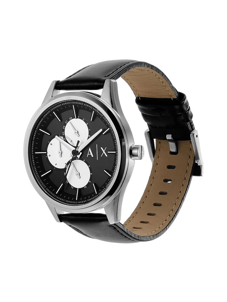 Reloj Hombre Ax Banks Dante De Piel Color De La Correa Negro 5