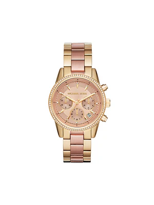 Michael Kors Ritz - Cronógrafo - Dorado Rosa