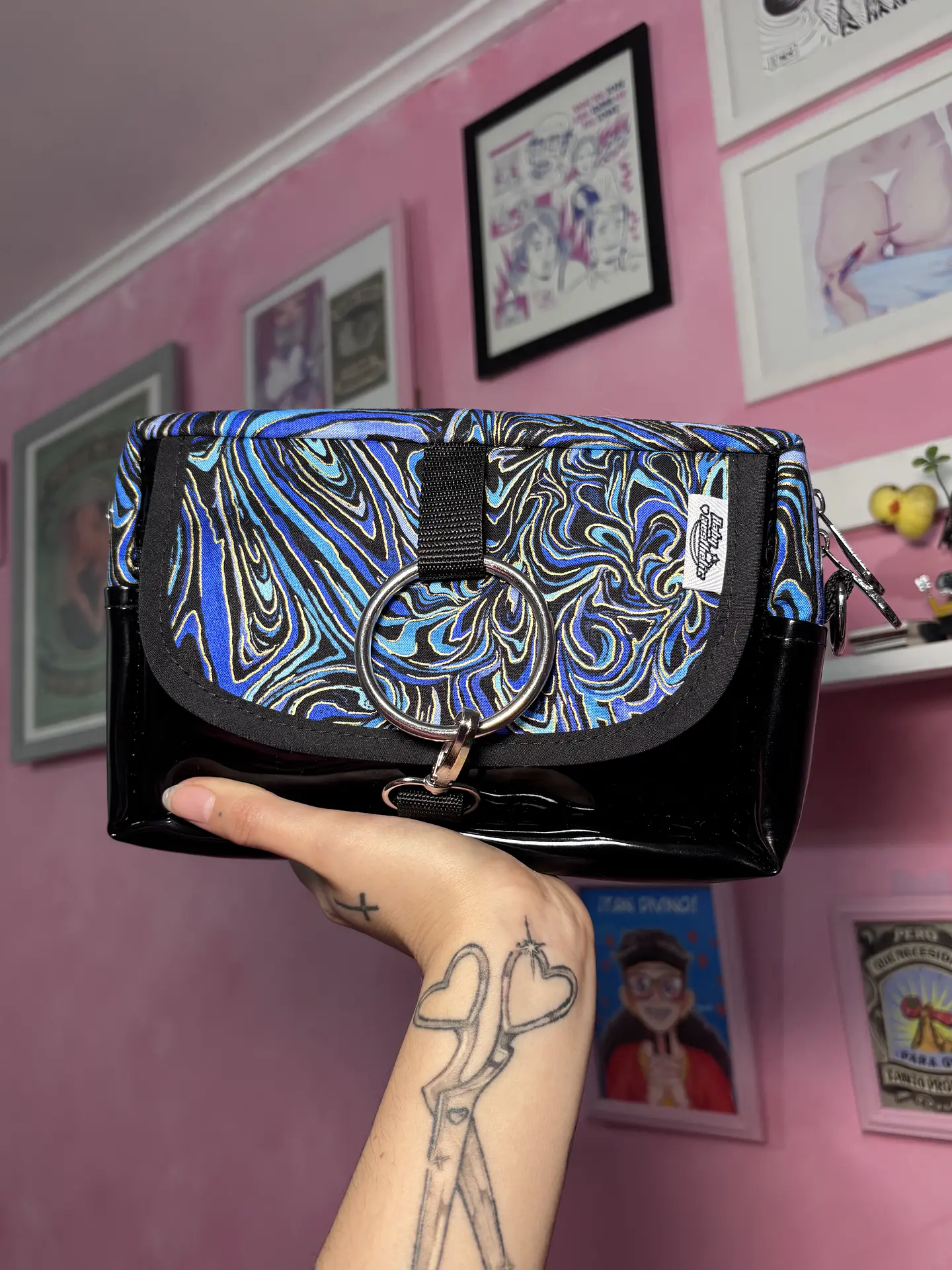 Banano cartera XL distorsión azul 1