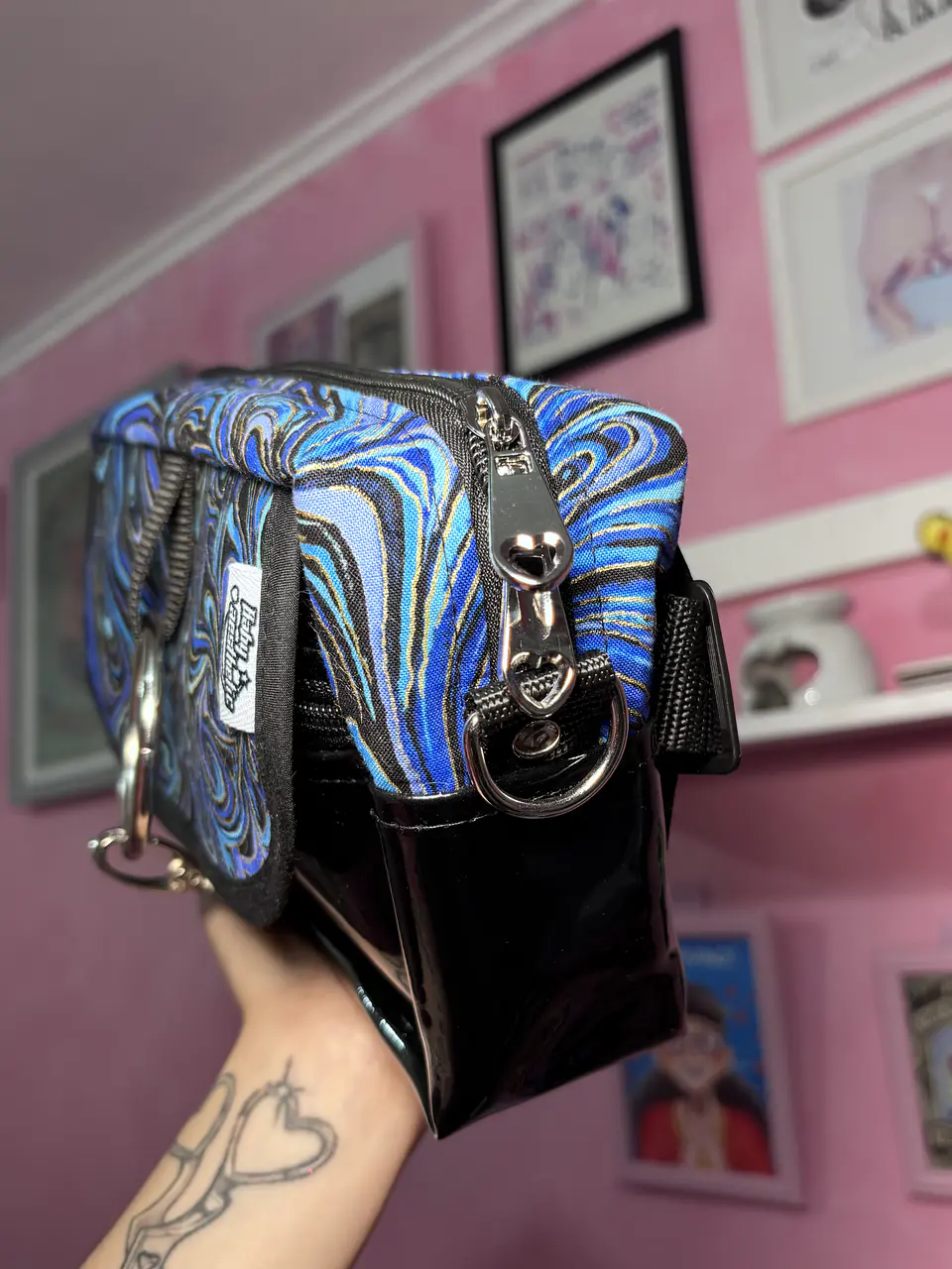 Banano cartera XL distorsión azul 3
